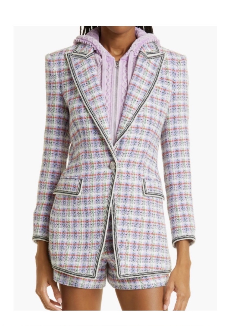 Veronica Beard Pastel Multicolor Tweed Blazer